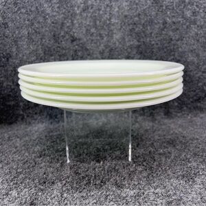Set Of 5 Corning Décor Dinner Ware 798 Plate 9.25”  Milk Glass Vintage Rare USA